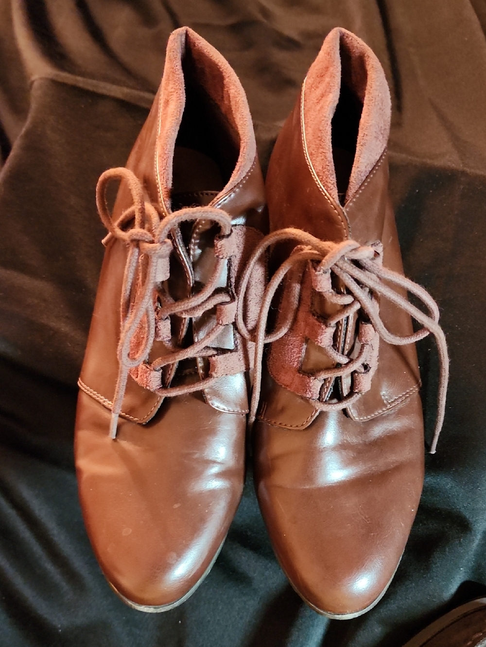 Women's Brown Lace-Up Leather Ankle Boots Sz. 7.5